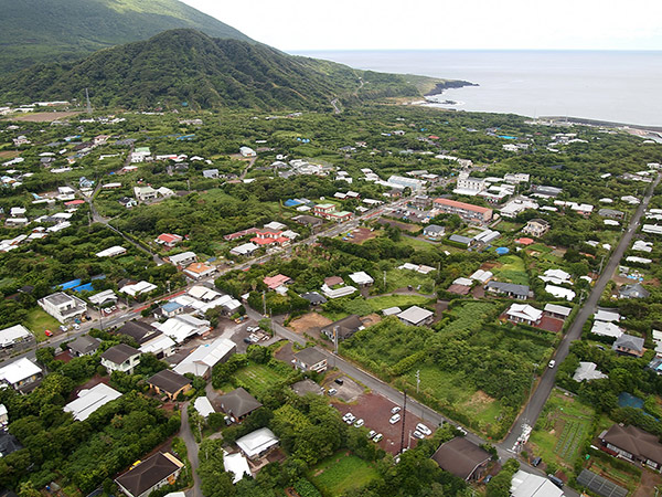 八丈島の町並み