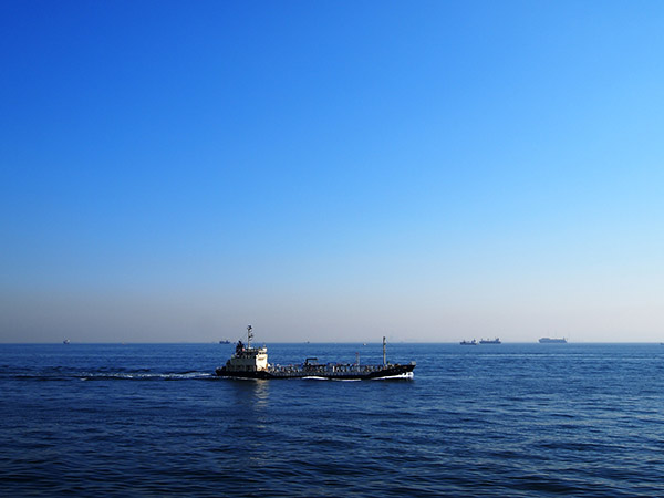 おがさわら丸から見た東京湾