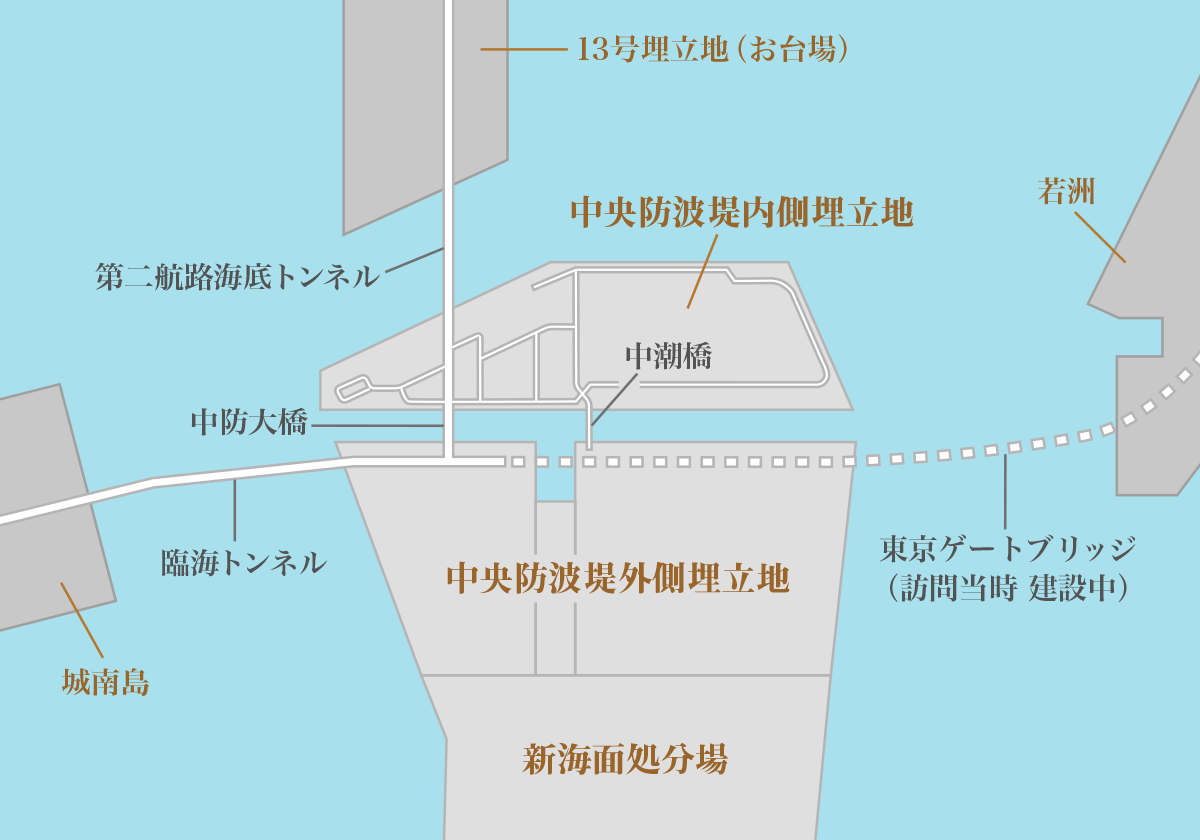 中央防波堤周辺の地図