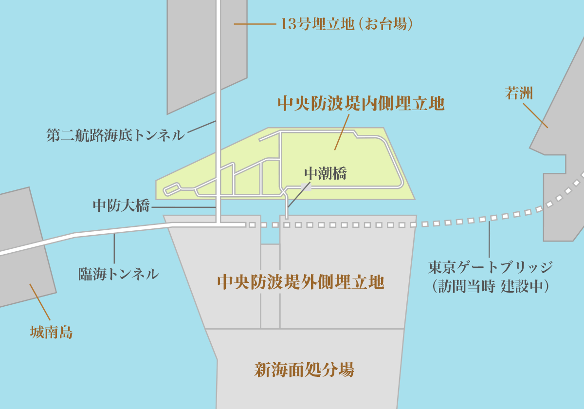 中央防波堤周辺の地図