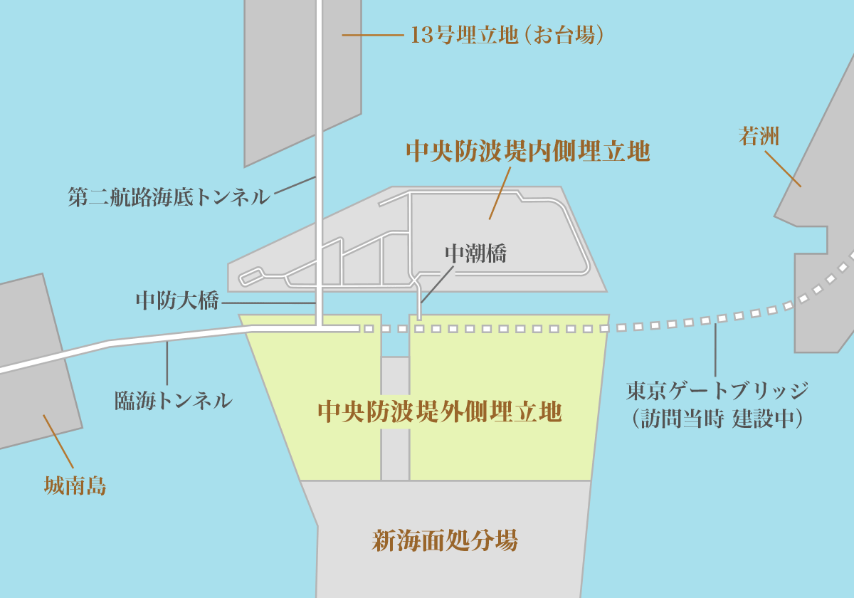 中央防波堤周辺の地図