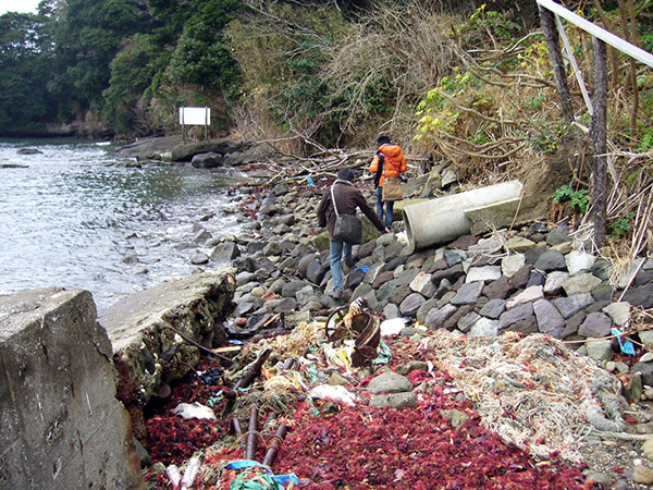 走水海岸の岩場