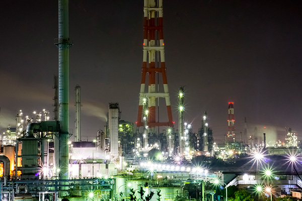 砂山都市緑地 鹿島北共同発電所 夜景