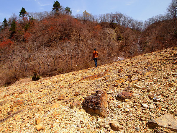 鉱山跡の斜面