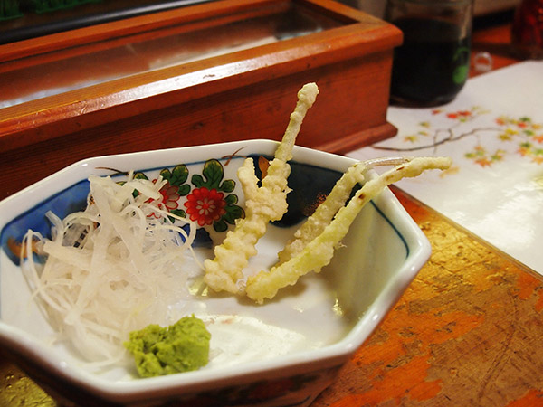 喜作 島らっきょうの天ぷら