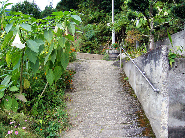 登山口に続く小路