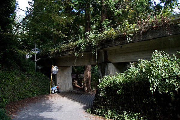 公道とクロスする線路跡