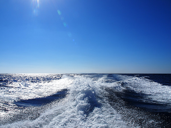 父島の島影