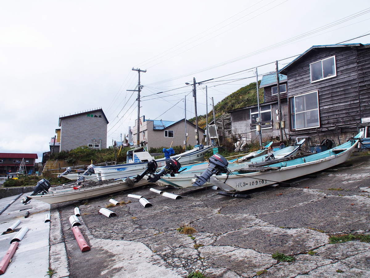 礼文島 小型ボート 陸揚げ場