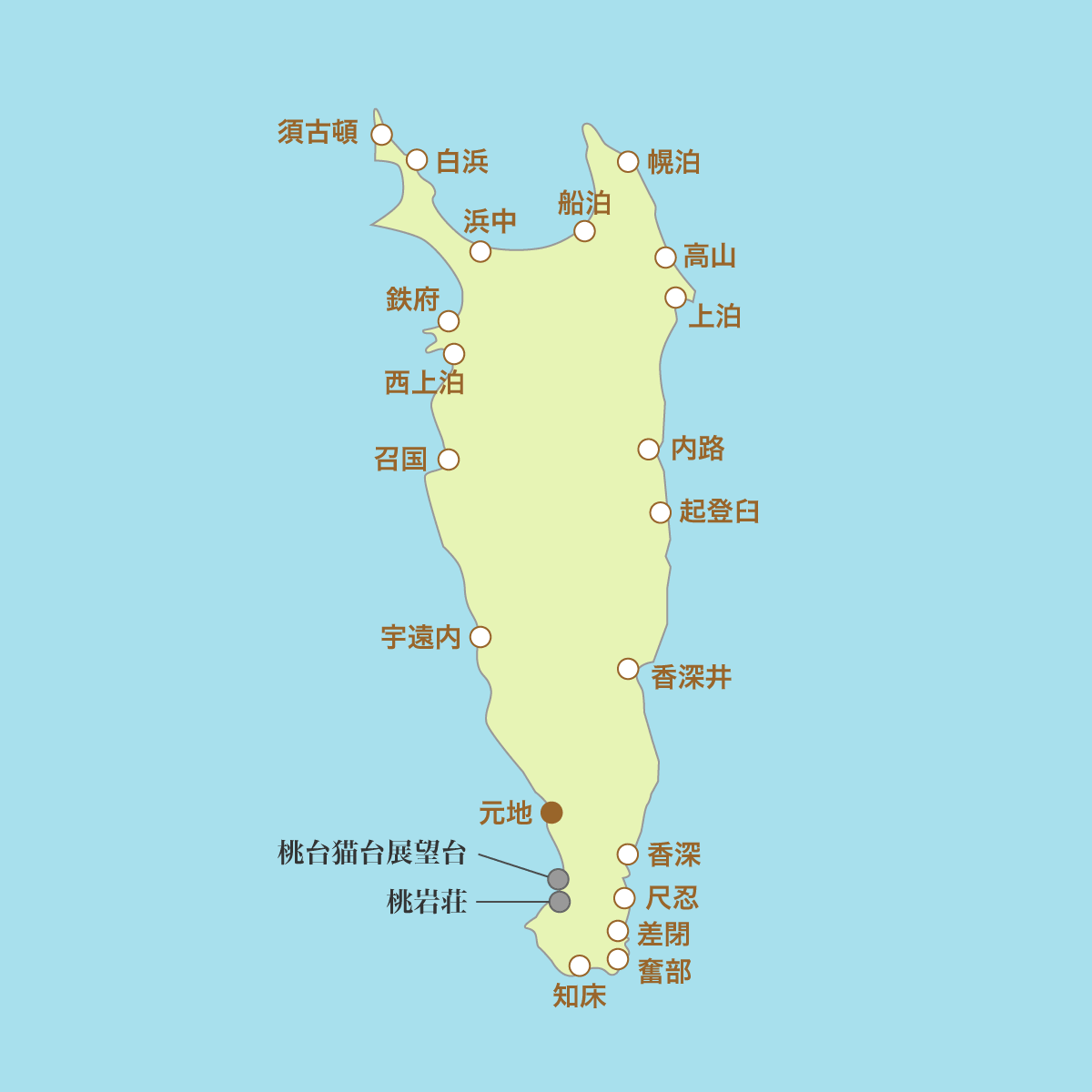 礼文島 地図 地名・観光マップ