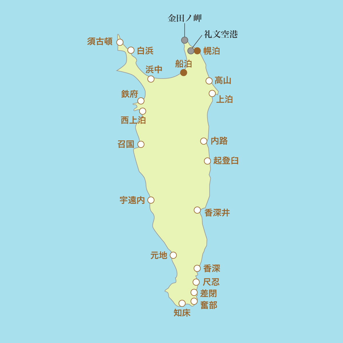 礼文島 地図 地名・観光マップ