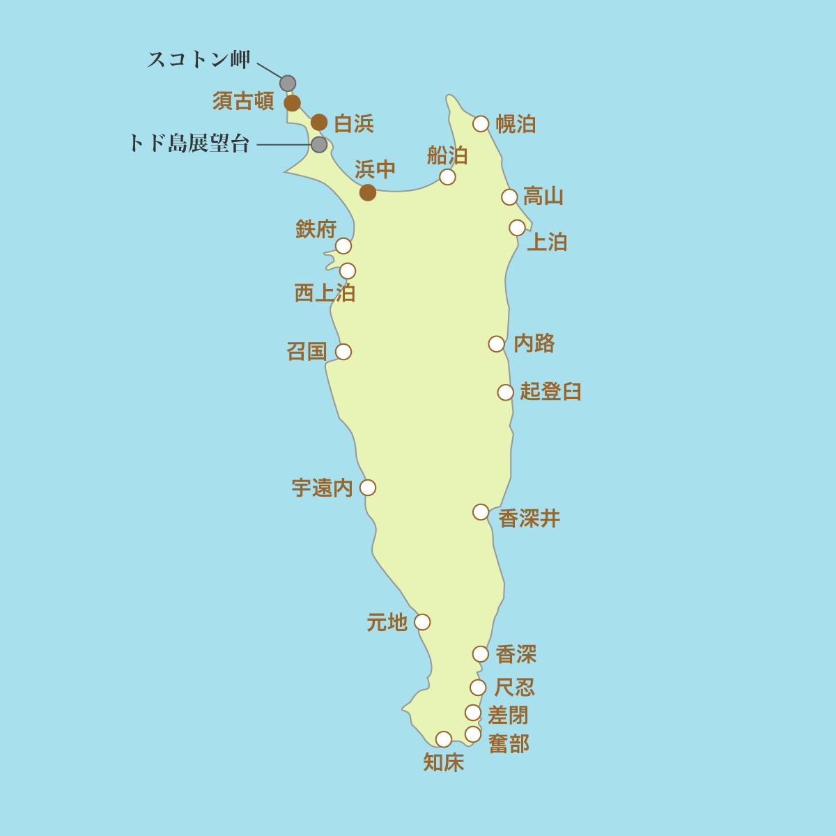 礼文島 地図 地名・観光マップ