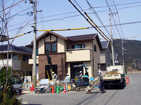 みどり中央で建設中の住宅