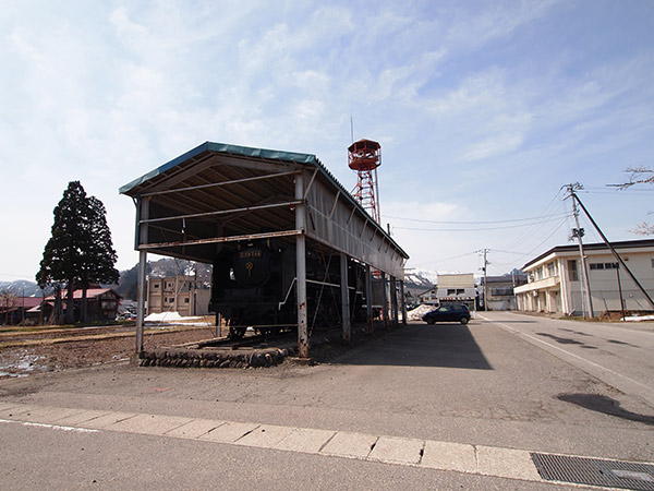 只見地区センターの蒸気機関車